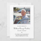 Einfache Foto-Beerdigungsreihenfolge des Servicepr Einladung (Vorderseite)