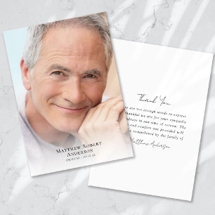 Einfache Foto Beileid Beerdigung Dankeskarte