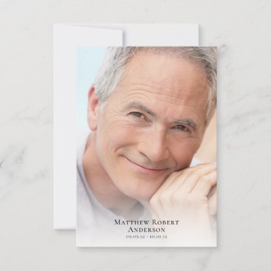 Einfache Foto Beileid Beerdigung Dankeskarte (Vorderseite)