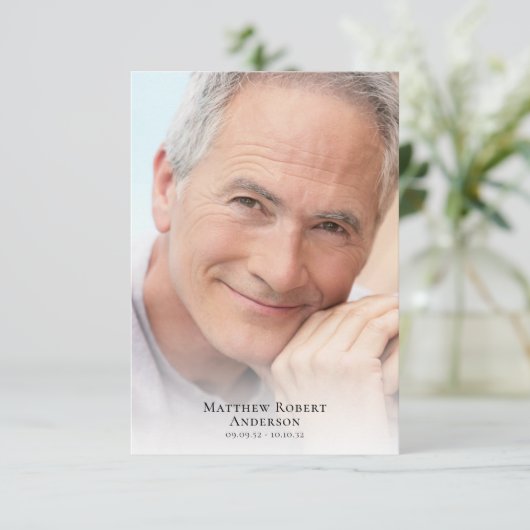 Einfache Foto Beileid Beerdigung Dankeskarte (Stehend Vorderseite)