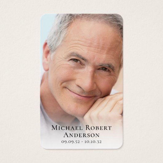 Einfache Foto Beileid Beerdigung Gedenkkarte (Vorderseite)