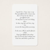 Einfache Foto Beileid Beerdigung Gedenkkarte (Rückseite)