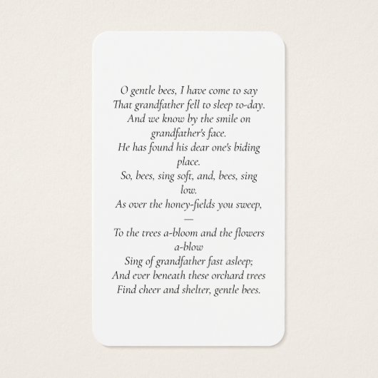 Einfache Foto Beileid Beerdigung Gedenkkarte (Rückseite)