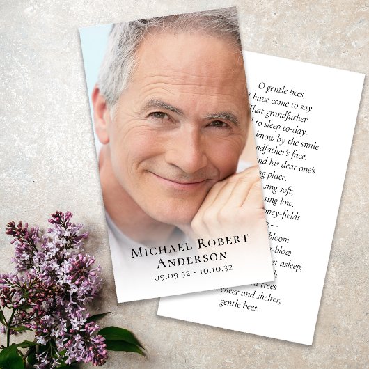 Einfache Foto Beileid Beerdigung Gedenkkarte