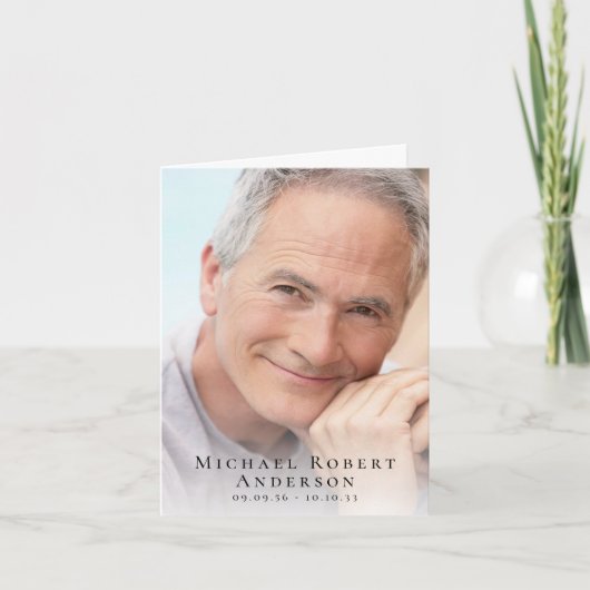 Einfache Foto Beileid Beerdigung Gedenkstätte Dankeskarte (Vorderseite)