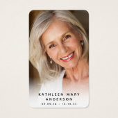 Einfache Foto-Beileid-Beerdigungskarte (Vorderseite)