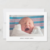 Einfache Foto Birth Ankündigung (Vorderseite)