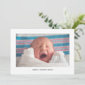 Einfache Foto Birth Ankündigung (Stehend Vorderseite)