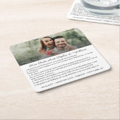 Einfache Foto Black Calligraphy Fun Facts Hochzeit Rechteckiger Pappuntersetzer (angewinkelt)