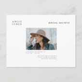 Einfache Foto Brautdusche Einladung Weiß (Vorderseite)