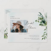 Einfache Foto Bridal Dusche Einladung Foliage (Vorne/Hinten)