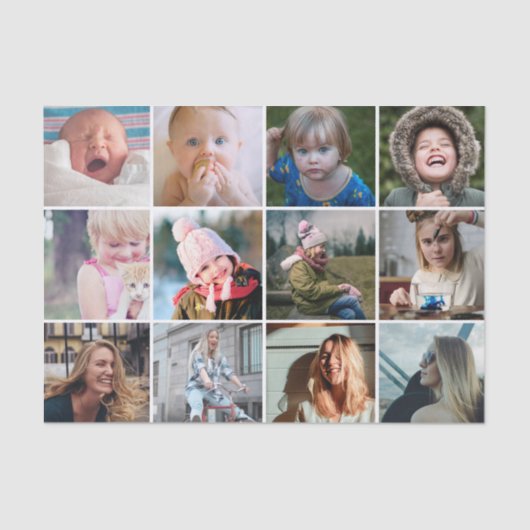Einfache Foto Collage 12 Bilder Seidenpapier (Vorderseite)