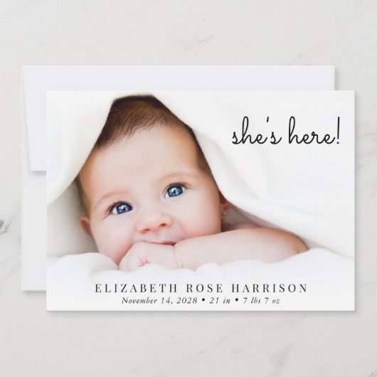 Einfache Foto Collage Birth Ankündigung (Vorderseite)