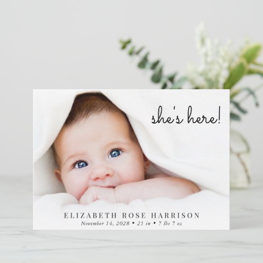 Einfache Foto Collage Birth Ankündigung (Stehend Vorderseite)