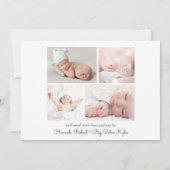 Einfache Foto Collage Birth Ankündigung (Rückseite)