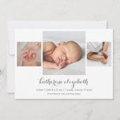 Einfache Foto Collage Birth Ankündigung (Rückseite)