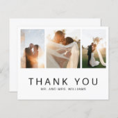 Einfache Foto Collage Budget Hochzeit Danke Karte (Vorne/Hinten)
