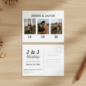 Einfache Foto Collage Daten Save the Date Postkarte