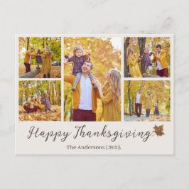 Einfache Foto-Collage des modernen Erntedanks Feiertagspostkarte