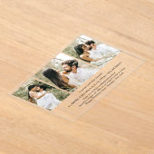 Einfache Foto Collage Elegante Hochzeit Acryleinladungen (Ablage )