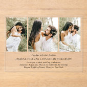 Einfache Foto Collage Elegante Hochzeit Acryleinladungen (Vorderseite)