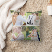 Einfache Foto Collage Hochzeit Kissen (Decke)