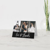 Einfache Foto Collage Liebe dank handgeschriebenem Dankeskarte (Vorderseite)