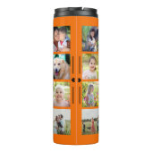 Einfache Foto-Collage mit Monogramm Keepake-Orange Thermosbecher (Rückseite)