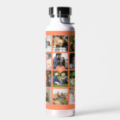 Einfache Foto-Collage mit Monogramm Keepake-Orange Trinkflasche (Links)