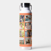 Einfache Foto-Collage mit Monogramm Keepake-Orange Trinkflasche (Vorne)