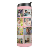 Einfache Foto-Collage mit Monogramm Keepake-Rose Thermosbecher (Nach links gedreht)