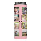 Einfache Foto-Collage mit Monogramm Keepake-Rose Thermosbecher (Rückseite)