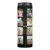 Einfache Foto-Collage mit Monogramm Sake schwarz Thermosbecher (Rückseite)