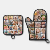 Einfache Foto Collage Mitt 14 Potholder 16 Ofenhandschuh & Topflappen-Set (Vorderseite)