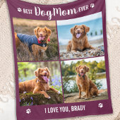 Einfache Foto Collage Personalisierte DOG MAMA Bil Fleecedecke