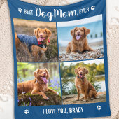 Einfache Foto Collage Personalisierte DOG MAMA Bil Fleecedecke