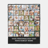 Einfache Foto Collage Schwarz Personalisiert 36 Bi Fleecedecke (Vorderseite)