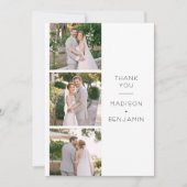 Einfache Foto Collage Wedding Dankeschön Karte (Vorderseite)