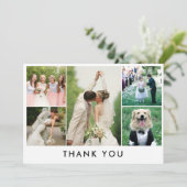 Einfache Foto Collage Wedding Vielen Dank Dankeskarte (Stehend Vorderseite)