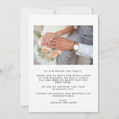 Einfache Foto Collage Wedding Vielen Dank Dankeskarte (Rückseite)