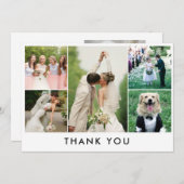 Einfache Foto Collage Wedding Vielen Dank Dankeskarte (Vorne/Hinten)