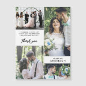 Einfache Foto Collage Wedding Vielen Dank Magnetkarte (Vorderseite)