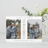 Einfache Foto Collage Weihnachtskarte Feiertagskarte (Stehend Vorderseite)