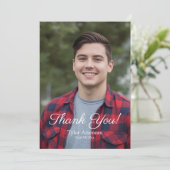 Einfache Foto-Dankeschön-Abschluss-Personalisierun Dankeskarte (Stehend Vorderseite)