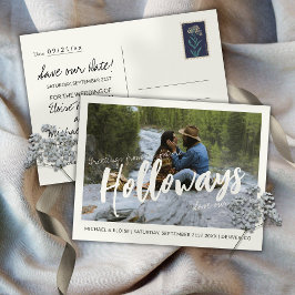 Einfache Foto-Destination Hochzeit Termin merken  Ankündigungspostkarte