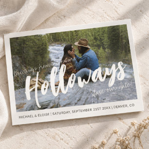 Einfache Foto-Destination Hochzeit Termin merken  Ankündigungspostkarte