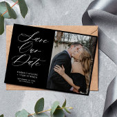 Einfache Foto elegante Drehbuch Schwarze Hochzeit Save The Date