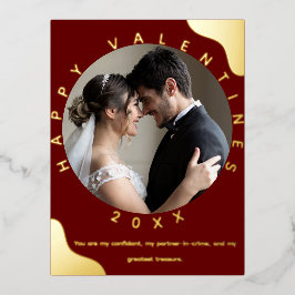 Einfache Foto Foil Valentine Postkarte