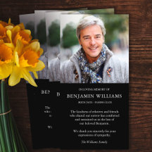 Einfache Foto Gedächtnisbeerdigung Danke Karten