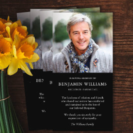 Einfache Foto Gedächtnisbeerdigung Danke Karten